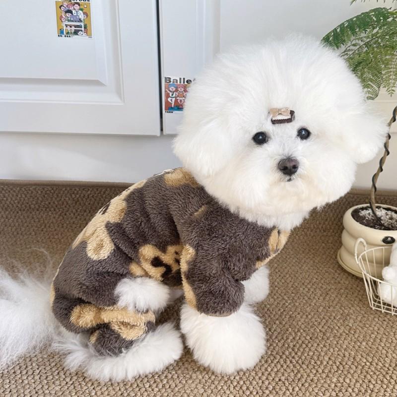 Winter Warm Fleece Dog Jumpsuit Pet Dog Clothes for Small Dogs Autumn Four Legs Pajamas Plush Dog Coat Chihuahua Poodle Costumes