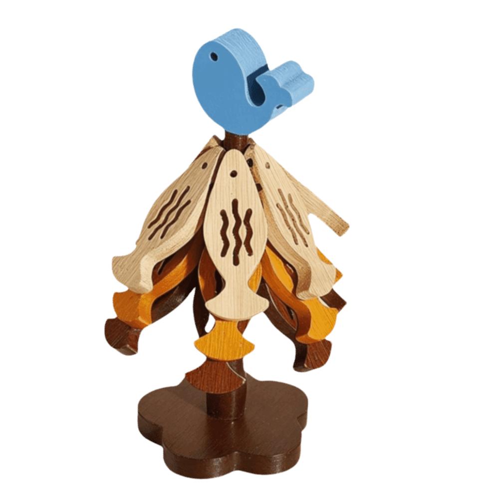 Creative Tree-shaped Heat-insulating Mat Foldable Non-slip Heat-insulating Coasters Fish-Shaped Pad Bamboo As Shown