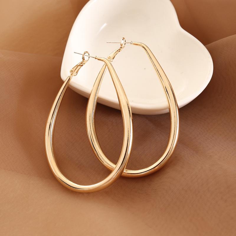 Fashion Simple Irregular Oversized Big Hoop Earrings For Women Large Thick Round Circle Earrings Hoops Punk Jewelry