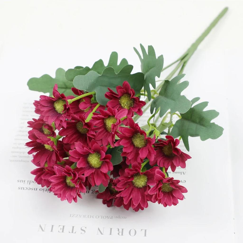 21 Heads Autumn Silk Daisy Bouquet Christmas Decorations Vase for Home Wedding Decorative Household Products Artificial Flowers