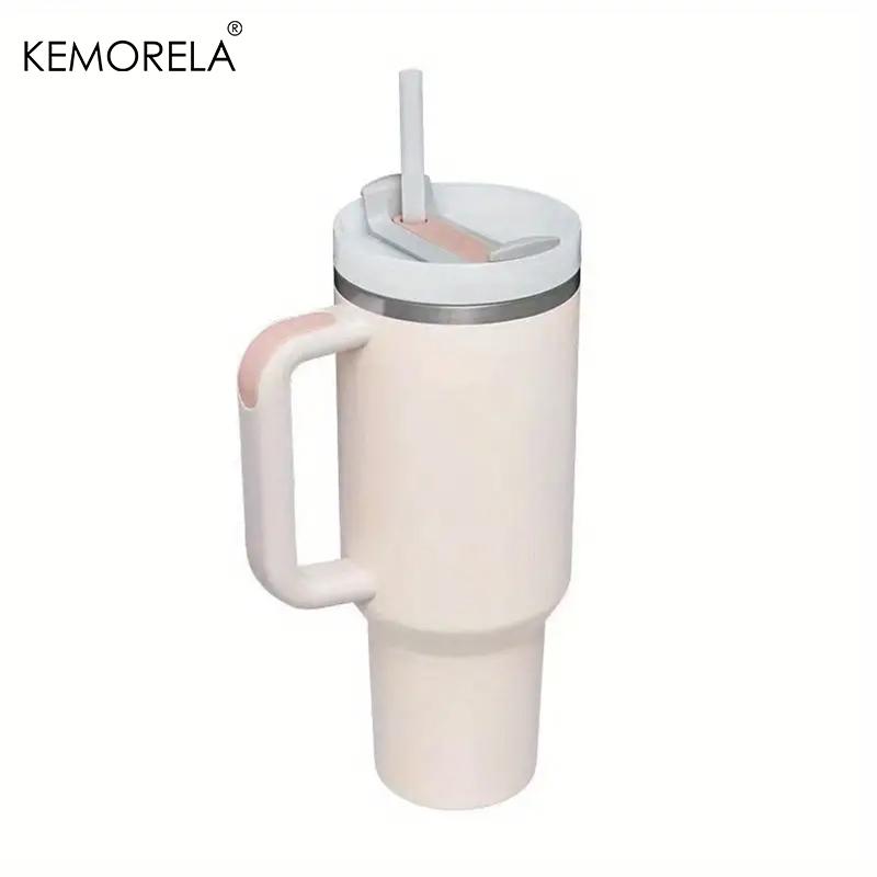 KEMORELA 40oz Stainless Steel Vacuum Insulated Tumbler 1182ML With Lid And Straw For Water Iced Tea Or Coffee Smoothie And More
