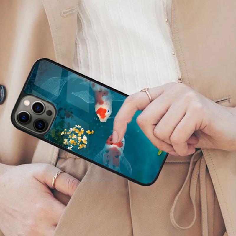 Pair of Koi Fish Magnetic Phone Case For APPLE iPhone 17 Air 16 14 13 12 Pro Max 15 Plus Wireless Charge With MagSafe Cover