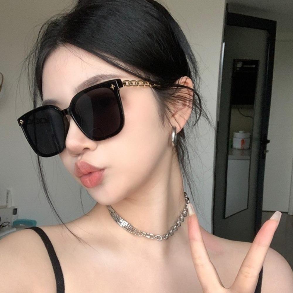 Vintage Oval Sunglasses for Women Chain Sunglasses Elegant Eyeglasses