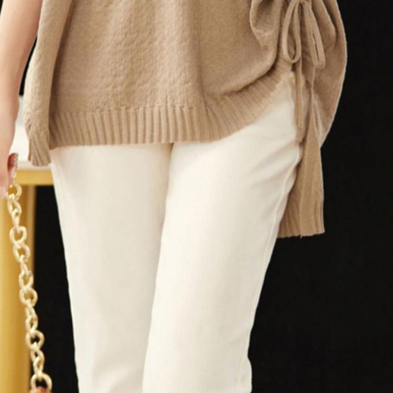 Top for Women Spring Summer Large Size Loose Short Sleeve Knit V-neck Pullover Ice Silk Top