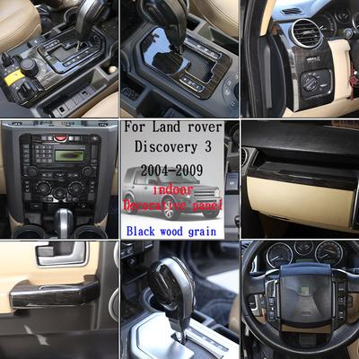 Schwarzes Holzmaserungs-Auto-Modifikation für Land Rover Discovery 3 LR3 2004-2009 Auto-Innenraum-Rahmen-Dekorationsaufkleber Autozubehör