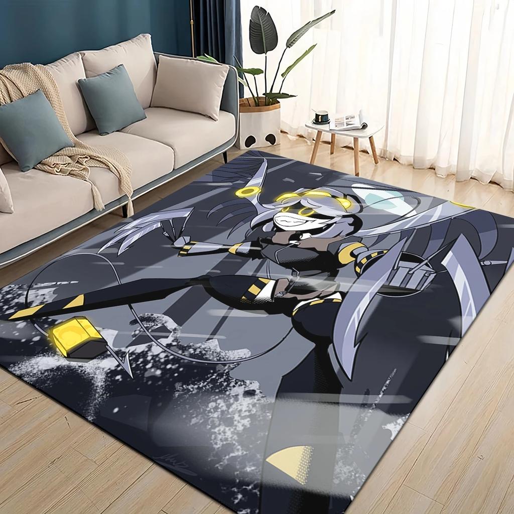 Murder Drones 3D Print Cartoon Uzi V J Robot Gift Carpet Rug for Living Room Bedroom Home Sofa Decoration,kid Non-slip Floor Mat