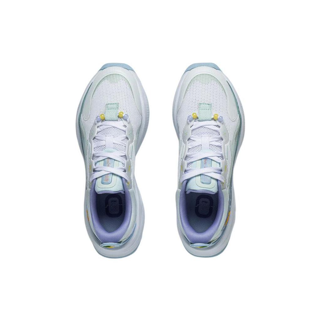 Li Ning Weiche rutschfeste abriebfeste niedrige Freizeitschuhe Damen Weiß Blau AGLT052-4