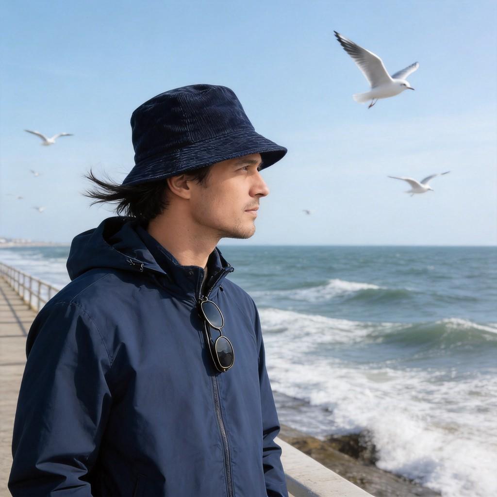 Fall Winter Reversible Corduroy Fisherman Cap With Sunshade For Casual Wear