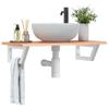 VidaXL Wall-mounted Vanity Shelf Steel and Solid Oak Wood 3302566