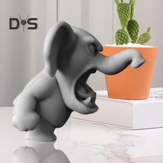 Roaring In Anger Animal Figurine 3D Printed Dog Rabbit Shark Elephant Statue Sculpture Home Office Bookshelf Desktop Decoration Ornament