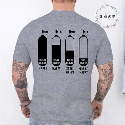 New Trendy Summer Tshirts Fashion Men Women Tshirt Funny Diving Divers 200 Bar Print Tshirts Short Sleeve Tops Diving Tshirts