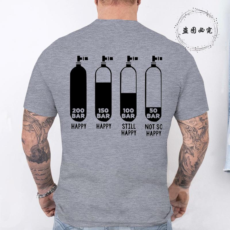 New Trendy Summer Tshirts Fashion Men Women Tshirt Funny Diving Divers 200 Bar Print Tshirts Short Sleeve Tops Diving Tshirts