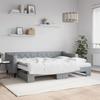 Vidaxl Sofa Rozsuwana Z Materacami, Jasnoszara, 80X200 Cm, Tkanina
