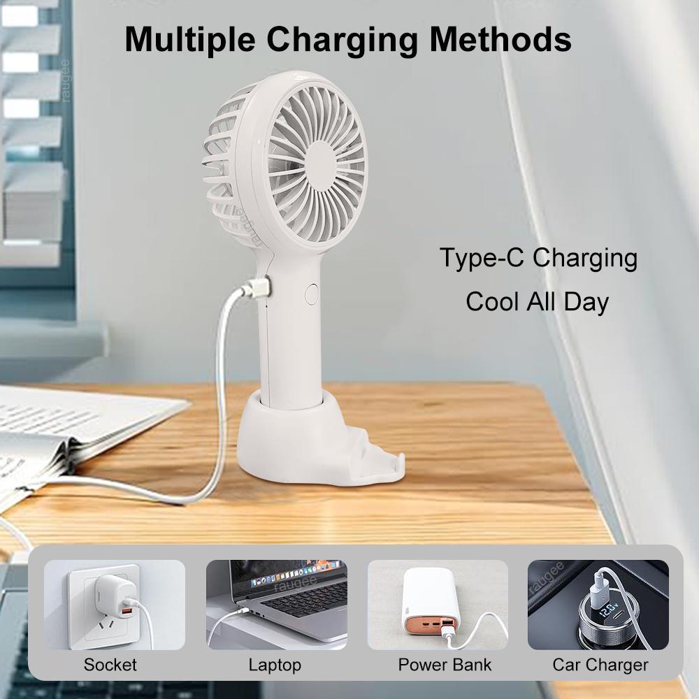 Portable Mini Handheld Fan Small Handy Fan For Outdoor Mini Desk Fan USB Rechargerable Hand Fan Student Desktop Table Fan