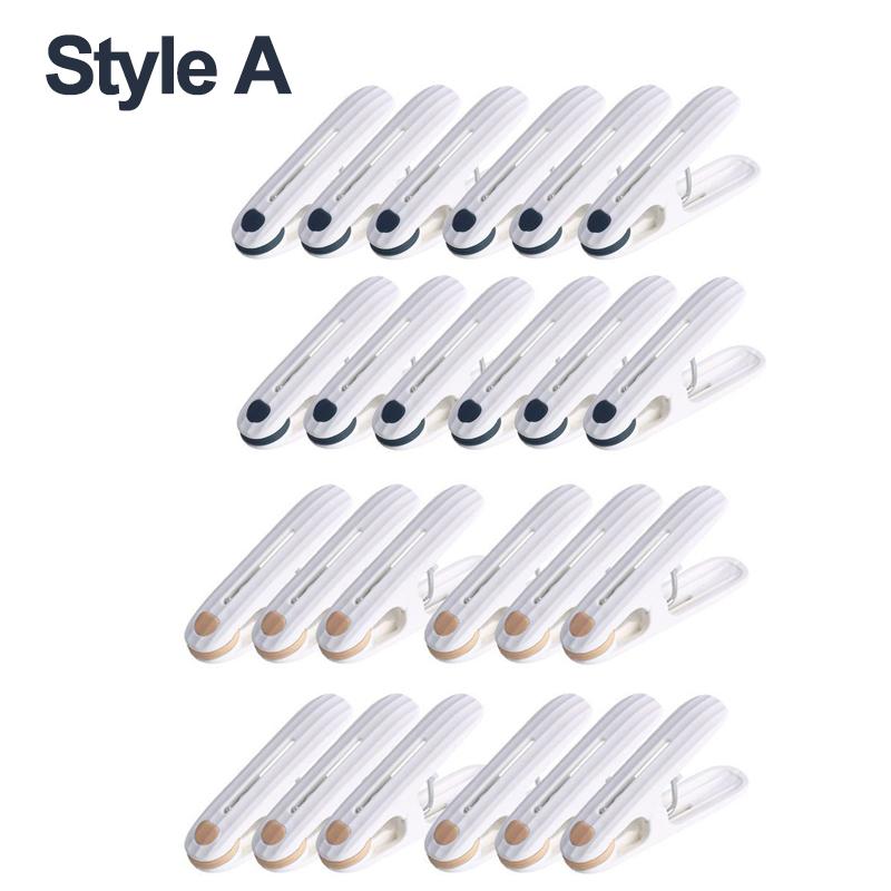 12/24pcs Windproof Clothespins Air Drying Clothes Socks Underwear Fixed Pins Household Small Clips Food Snack Bag Sealing Clips