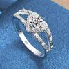 1Pc 925 Sterling Silver Plated Heart Zirconia Ring for Women Engagement Ring, Hypoallergenic, for Daily & Wedding Occasions