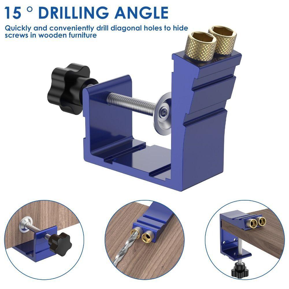 Inclined Hole Pocket Hole Jig Adjustable Hole Positioner Joint Locator  Furniture Making