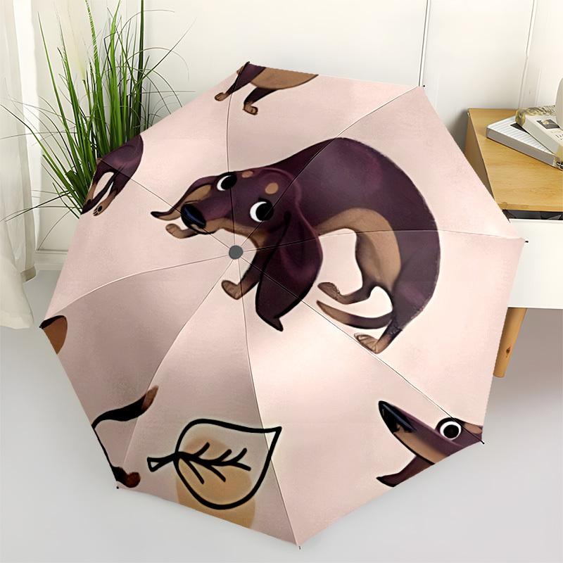 1pc Dogs Leaf Automatic Opening/Closing Umbrella with Operation & Windproof Canopy yy260311002