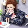 1:12 Dollhouse Miniature Furniture: Blue Floral Sofa Cover with Cushion