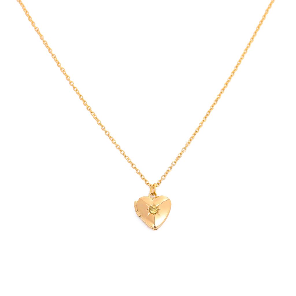 Elegant Heart Photo Locket Chain Necklace Multifuntional Metal Birthstone Jewelry Suitable for Decorating Outfits