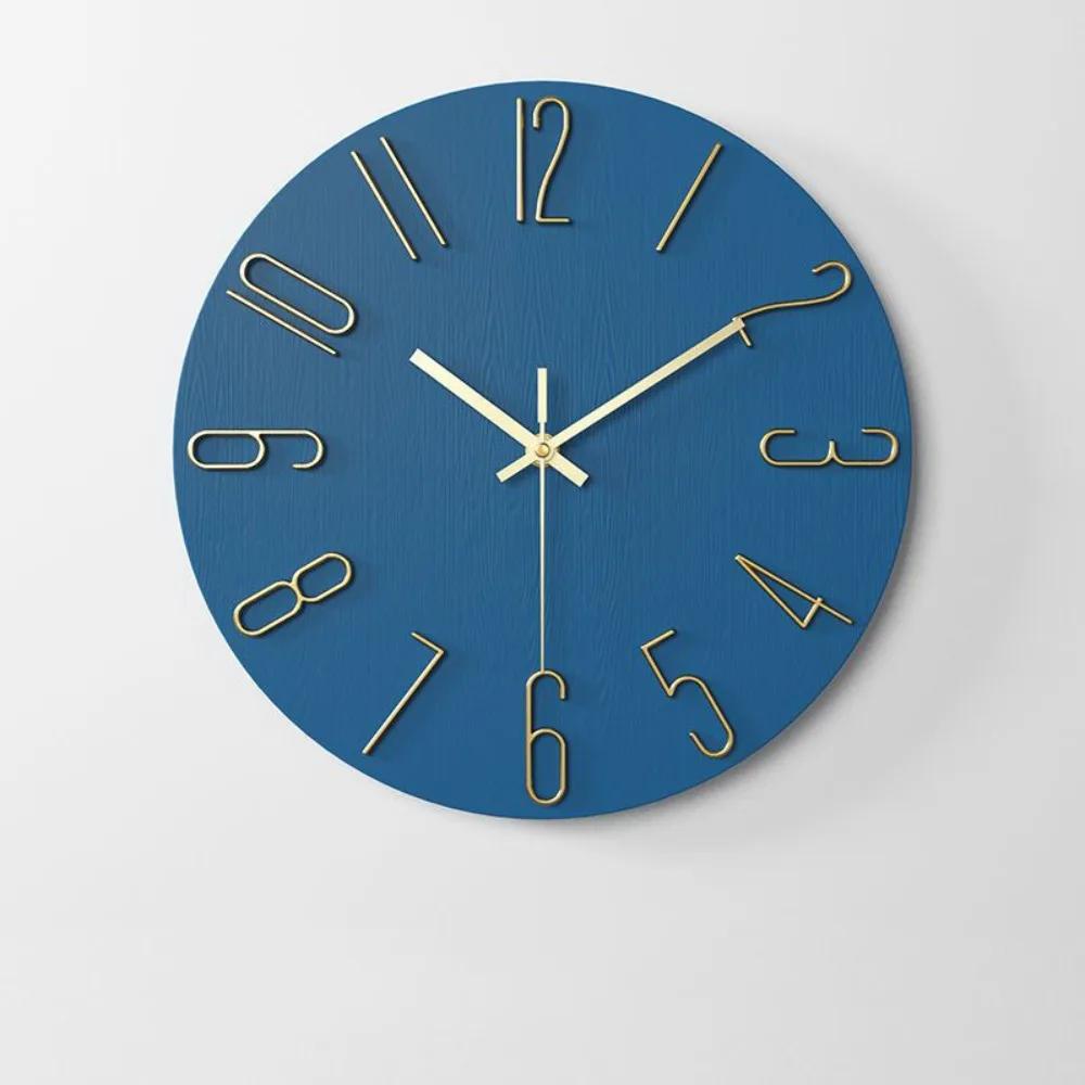 12inch Wall Hanging Clock Round Shape 3D Number Decorative Wall Clock Easy Installation Silent Scale Clock Home Decoration