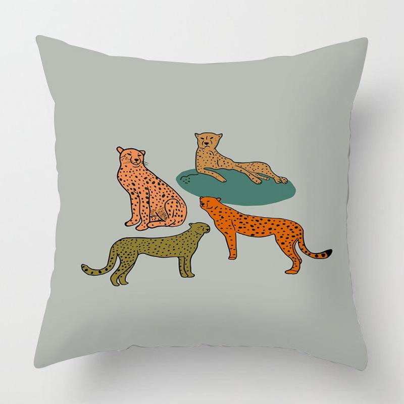 

Cartoon Animal Theme Pillow Case 45x 45cm Short Plush Cushion Cover Ins Style Living Room Bedroom Sofa Decoration 16x16Inch