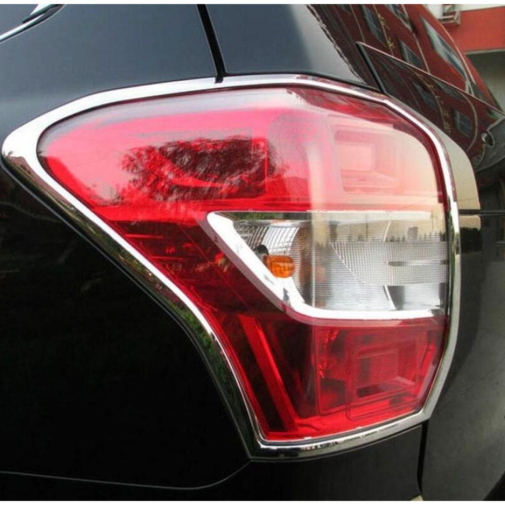 Car Rear Tail Back Light Lamp Frame Stick For Subaru Forester 2013 2014 2015 2016 2017 2018 ABS Chrome Cover Trim Panel 2pcs