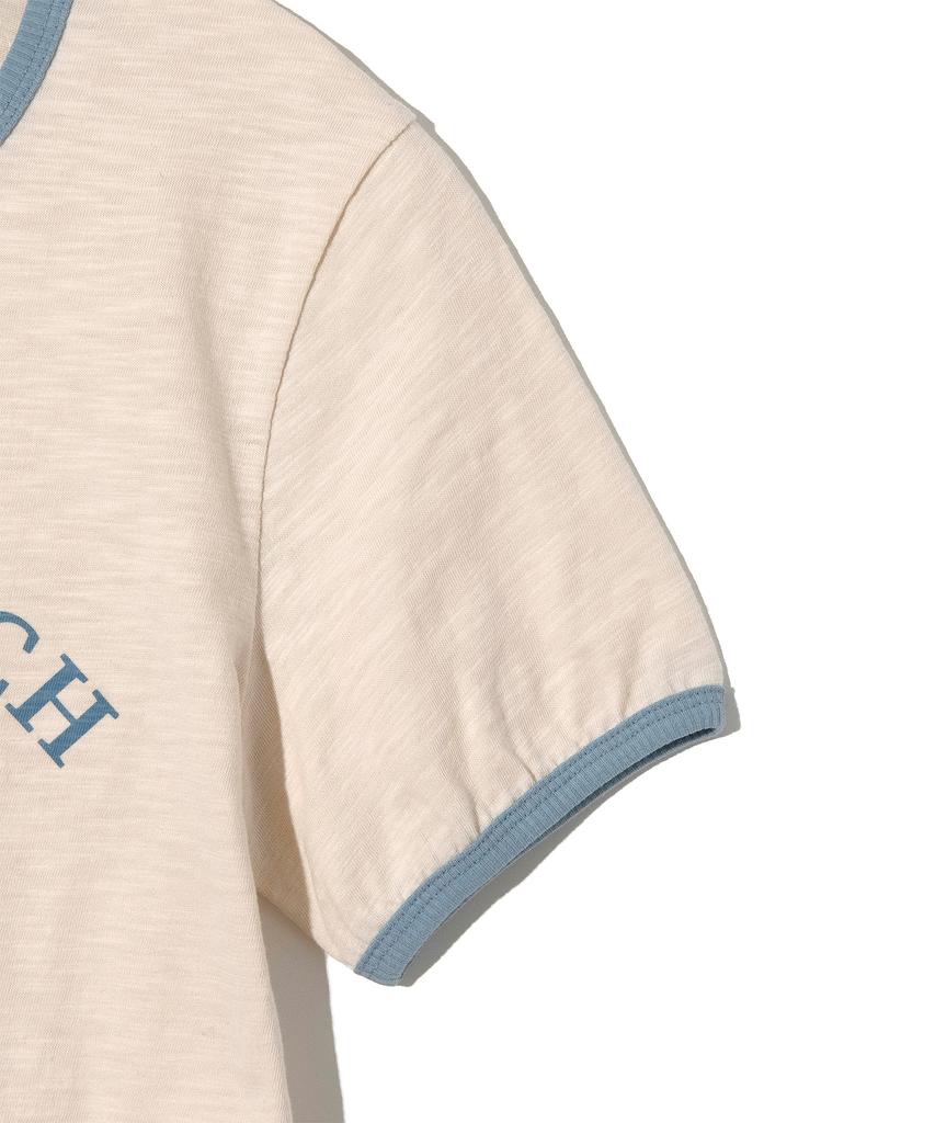 LEE Women Typo Ringer T-Shirt Cream