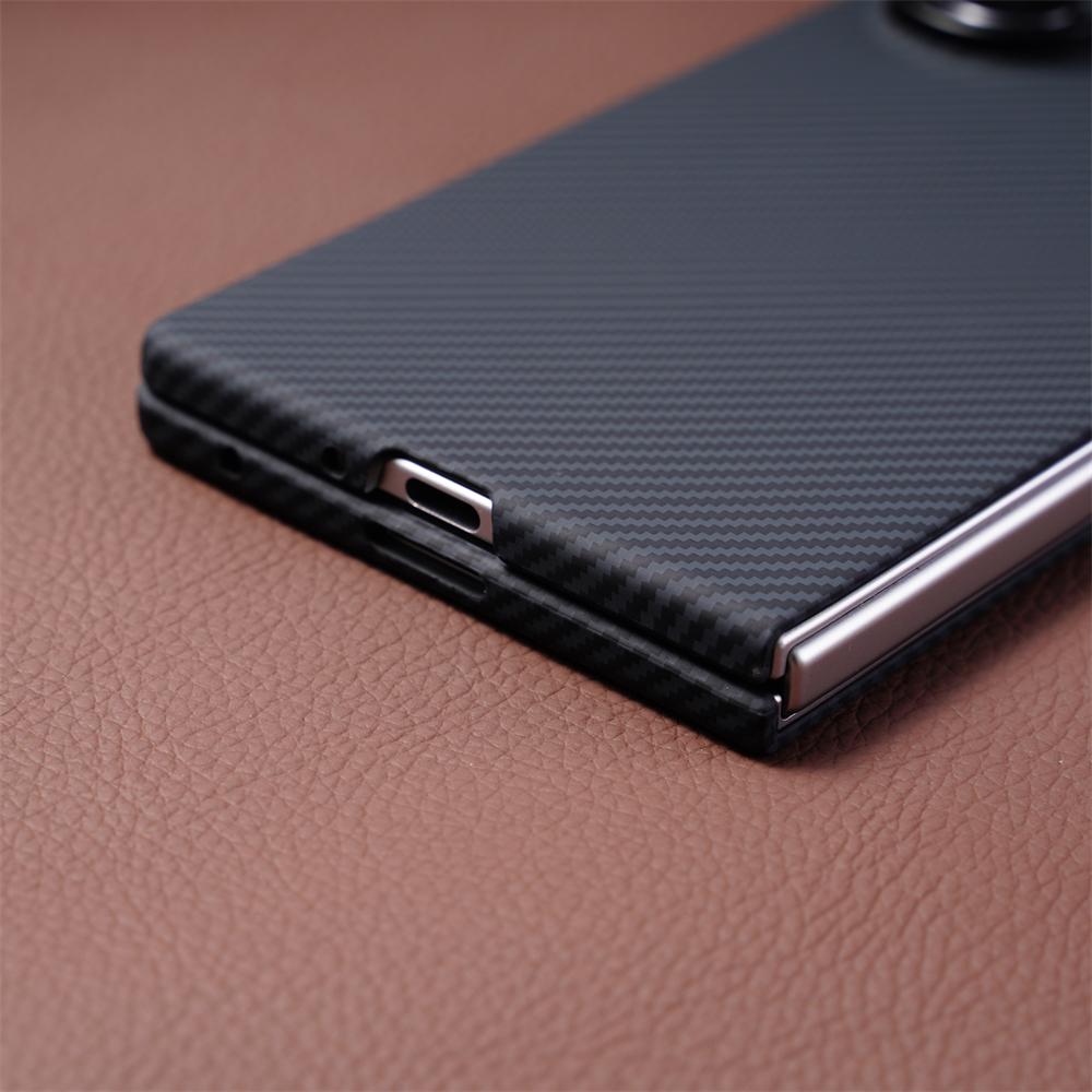 Per Samsung Galaxy Z Fold 7 Pellicola Protettiva in Vetro Temperato Custodia con Motivo in Fibra di Carbonio Per Copertura Magnetica Magsafe Z Fold 6 5 4 3