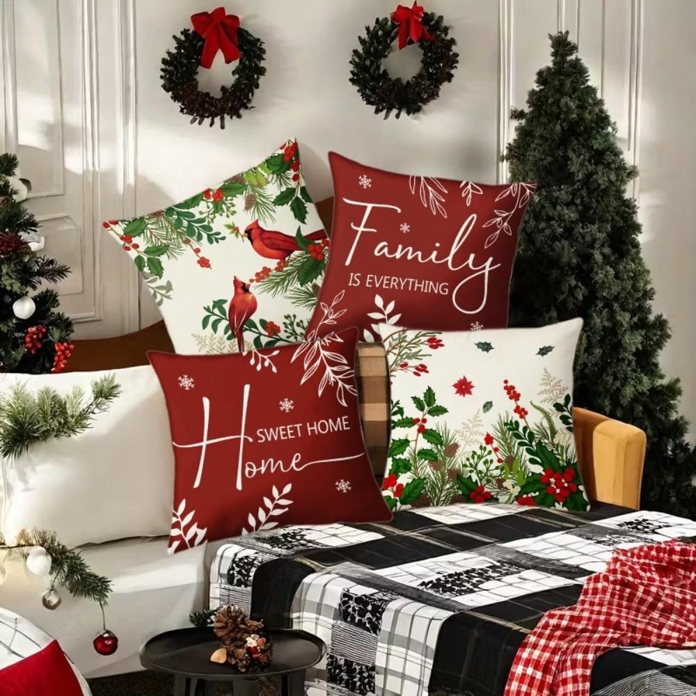 2D Printed Christmas Pillow Covers Tree Snowman Pillow Cover Party Supplies Xmas Pillowslip Sofa