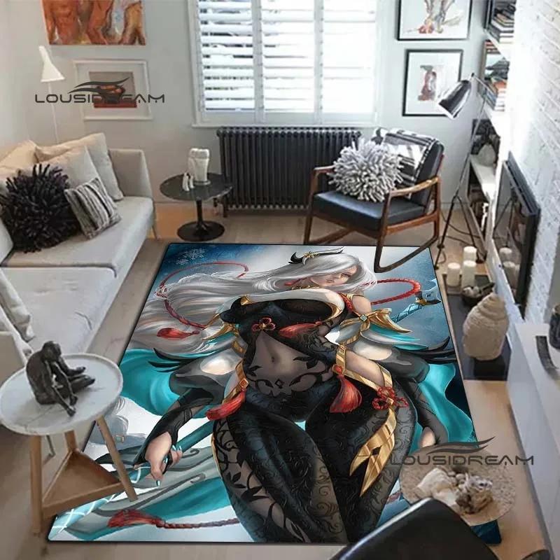 Genshin Beauty Sexy Carpet and Rug Game Otaku Anime Rug Living Room Bedroom Area Soft Carpet Study Porch Bedside Non-slip Mat