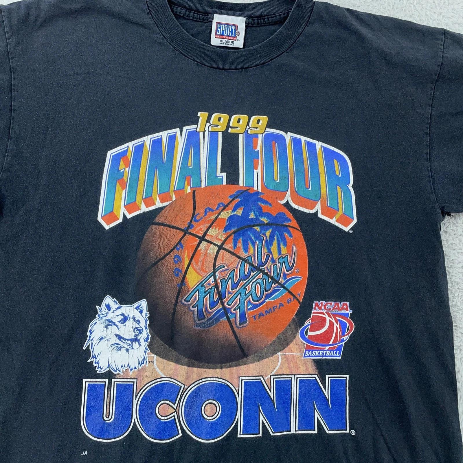 Vintage 1999 Connecticut Huskies T-Shirt XL NCAA UConn Basketball Final Four 90s XL