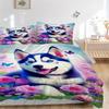 3pcs Husky Puppy Duvet Cover Set -Includes 1 Duvet Cover and 2 Pillowcases, No Quilt Core, All-Season Home Decor  Yy251111153