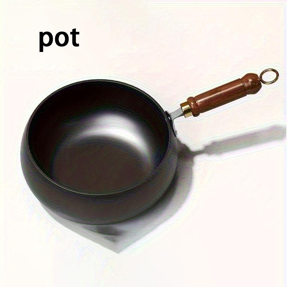 

Традиционный чугунный горшок ручной работы с большим животом - зеркальная поверхность, антипригарное покрытие, без покрытия, брызгозащищенный дизайн чёрный