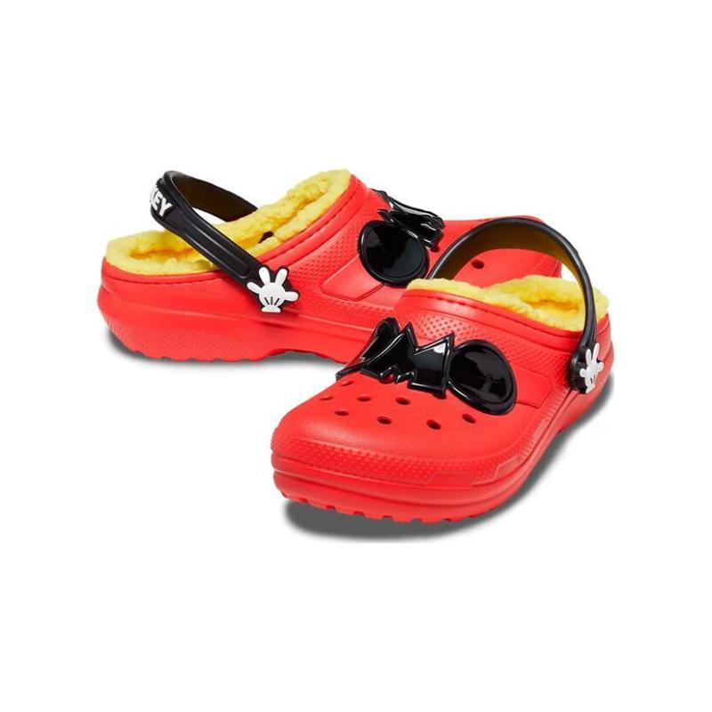 Crocs Classic Disney Mickey Comfortable and Versatile Wear-Resistant Children's Sandals Red and Black Children's Model