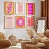 Trendy Retro Aesthetic Posters And Prints Orange Pink Preppy Y2k Quote Wall Art Canvas Painting Wall Picture For Dorm Room Decor No Frame
