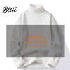 Solid Color Men Slim Fit Long Sleeve Winter Turtleneck Sweater Autumn Tight Plush Fleece Lining