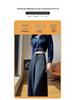Women's Gray Wide-Leg High-Waisted Trousers - Korean Western Style, Loose Drape, Floor-Length for Spring & Autumn