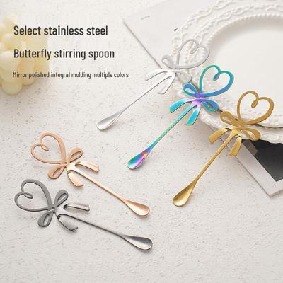 Gold Stainless Steel Long-Handled Coffee & Dessert Stirring Spoon