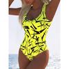Vasarinis Seksualus Geometrinio Rašto Viengubas Maudymosi Kostiumas Slim Fit ir Liekninantis, Gilus U formos Nugaros Dizainas, Akį Traukiantis Madingas Maudymosi Kostiumas Paplūdimiui, Baseinui, Atostogoms