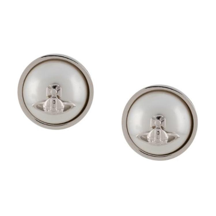 Vivienne Westwood Pattern Logo Brass Earrings Women earrings Silver 62010053W125 Basic Packaging-Dust Bag+Box