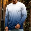 T-shirt da uomo a maniche lunghe con girocollo, top casual in cotone