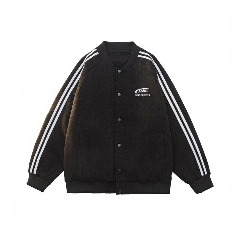 Student Dopamine Baseball Collar Jacket Men and Women's Same Spring and Autumn New Striped Couple Jacket