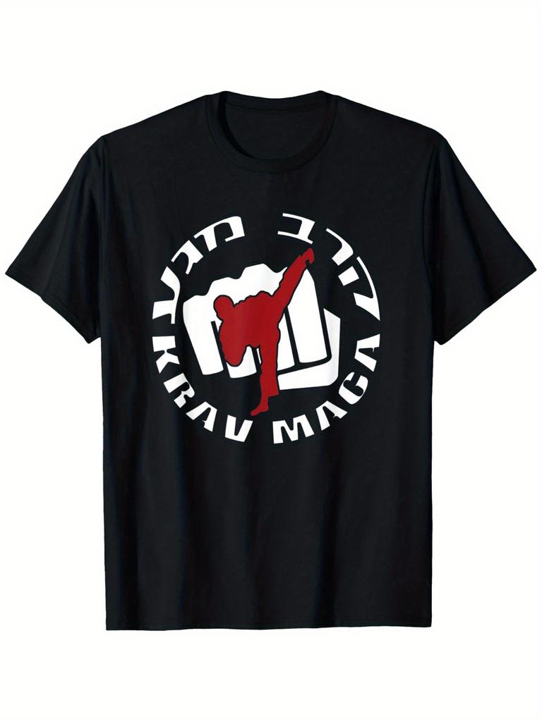 Krav Maga IDF combat contact selfdefense Israel system mens cotton round neck short sleeve Tshirt