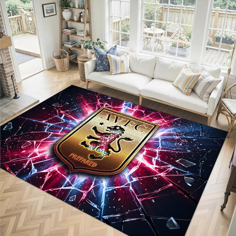 Aston Villa Voetbal Design Kristal Fluweel Tapijt Gezellig Niet?Antislip Bedrukt Tapijt Voor Slaapkamer Woonkamer Entree