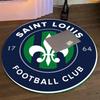 Saint Louis FC Fleur-de-lis Circular Area Rug American Football Club Round Floor Carpet Gaming Chair Living Room Bedroom Home Decor Mat