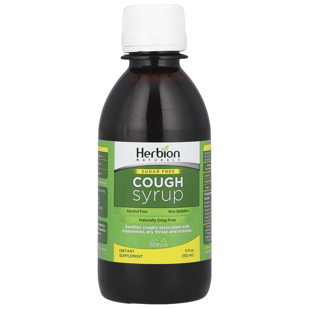 Herbion Naturals, Sugar-Free Cough Syrup, with Stevia, Alcohol-Free, 5 Fl Oz (150 Ml)