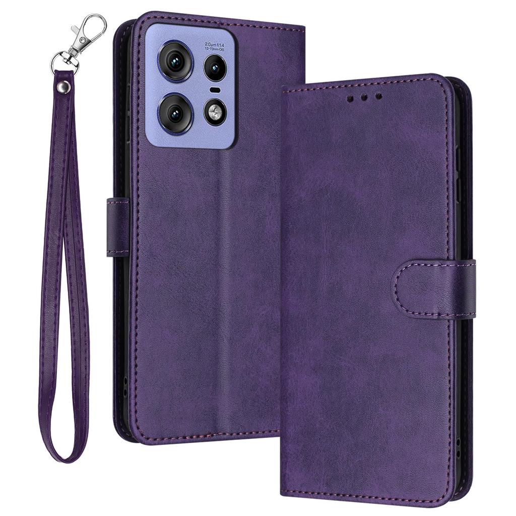 For Motorola Edge 50 Pro 5G Case Calf Texture Leather Stand Wallet Anti-Fall Phone Cover