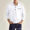 Spring Long Sleeved V-neck Men's Casual Top Polo Shirt