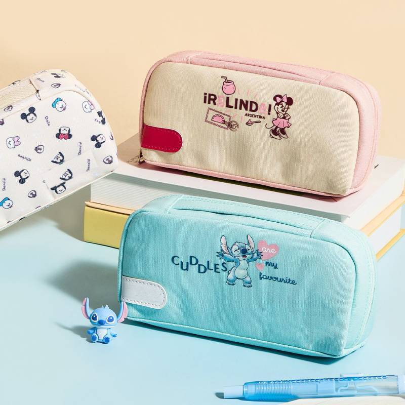 Lilo Stitch Kids Large Capacity Girls Pen Case With Polyester Material For School Supplies